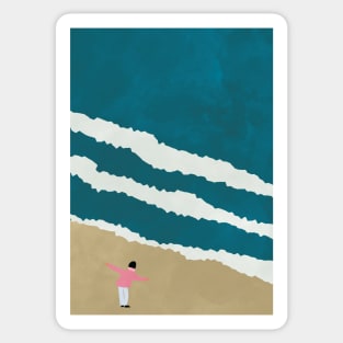 Minimalist Beach, Illustration, Scandi, Nordic Wall Art Sticker